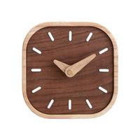 Wood Clock with Walnut Face Nordic Wooden Clock Stylish for Desk
