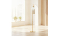 Child Mannequin with Stand Textile-wrappedCovered Mannequin Torso with Golden Base-Colored Dress Form for Tailors, Window Display, Photography Studio