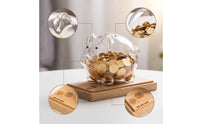 Clear Glass Piggy Bank Transparent Piggy Bank Tabletop Saving Pot Decorative for Children, Children, Room Decor, Desk, Shelf