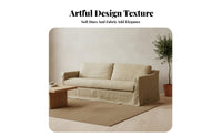3-Person Couch Down-Filled 3-Seater Fabric Lounger Wabi-Sabi aesthetic Sofa for Homeowners, Hospitality Business Owners, Apartment, Reception Office
