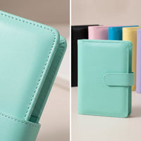 6 Pieces A6 Binder with Pockets Leather-Look Refillable Notebook Binder Loose-Leaf Notebook Reusable Refillable Journal Compact