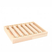 Cloth-Covered-Wrapped Band Holder Display Tray Cylindrical Wooden Band Holder Tray uncoveredFrame Natural Wood Finish