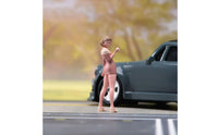1/64 Scale Girl Figure Diorama Accessory 1:64 Scale Hand-Painted Female Figure Figurine Collector Item Hand Painted Miniature Woman for Collectors