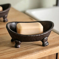 Bathtub Soap Dish Rustic Tray Holder for Washroom, Sink