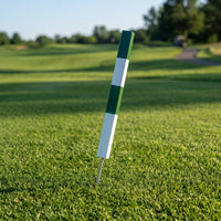 Two-Tone Golf Course Marker High-Visibility Playing Area Marker Ground-Mount Stake with Metal Spike Weather-Resistant for Landscapers, Fairways, Cart Paths