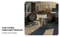 Seamless Joining Aluminum Pail Blast-Resistant-Proof Pail Utility Container for Firefighters, Industrial Workers, Gas Station Attendants Plants, Factories, Workshops, Warehouses