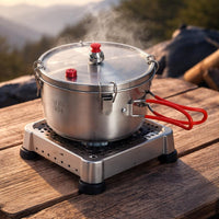 Foldable Handles Micro Pressure Cooker Locking Latches Micro-Pressure Cooking Pot Sealing Gasket Cookware Brushed Metal Finish