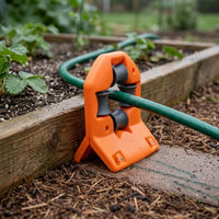 Wall-Mounted Hose Guide Mounting Holes Garden Hose Guide Outdoor Tool Orange Plastic Body