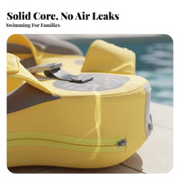 UPF 50+ Sun Protection Anti-Flip Baby Swimming Float Inflation-Unrestricted Non-Inflatable Baby Buoy with Canopy Puncture-Proof for Infants
