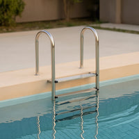 Stainless Steel Pool Ladder Easy to Install Pool Ladder with Handrails Drillless Setup for in-Ground Pools