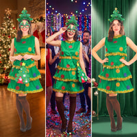 Christmas Tree Costume Festive Christmas Tree Costume Holiday-Themed Cosplay Outfit for Adults, Women