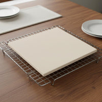 3 Pieces Pizza Stone Set Even Heat Distribution Pizza Stone with Rack and Cutter Bakeware Creates Crispy Crust Versatile