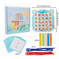 Threading Board Hand-Eye Coordination Stringing Toy Focus Training Pattern Threading Board for Kids, Kindergarten