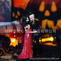 Halloween Skull Couple Resin Ornament