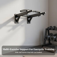 Heavy Duty Wall Mounted Pull up Bar Space-Saving Design Wall Mounted Pull-up Bar Non-Slip Foam Grips Multifunctional Station for Children, Beginners, Strength Training, Bodyweight Exercise, Calisthenics, Full-Body Workout