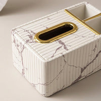 Leather Tissue Box, Modern Decorative Rectangular, Remote Control Storage for Living Room, Office