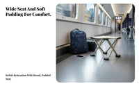 Foldable Compact Folding Stool Lightweight Cross-Frame Folding Stool Quick Setup Portable Seat Heavy-Duty for Travelers, Backpackers, Queuing, Travel, Camping, Hiking
