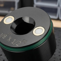 2 Pieces Black Finish Socket Adapter Conversion Head Round Disc Design Square Drive Adapter Set Metal Tool Accessory Retaining Holes