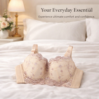 Push Up Bra with Underwire Support and Padded Cups for Women, Adjustable Straps for Everyday Wear, Lightly Full Coverage