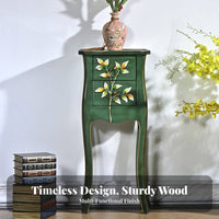 traditional USA-inspired Design Square Table with Drawer and Shelf Vintage design & aesthetic Bedside Cabinet with Drawers Multi-Functional Household Furniture Rustic Wood Grain for homeowners, Students, Bedroom, Study, Hallway