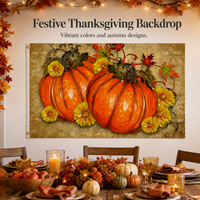 Thanksgiving Harvest Photography Backdrop Wall Tapestry for Indoor Decoration 150x90cm