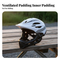 Kids Full Face Helmet With Safety Glow Child Versatile-Sport Helmet Ventilated Adjustable Fit for Young Children