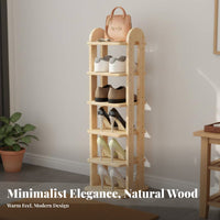 Wooden Shoe Rack Adjustable Shelves Multi-Layer Shoe Shelf Space-Saving Household Storage for Apartment Dwellers, Homeowners, Hallway, Closet, Bedroom
