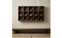 Multi-Compartment Tea Shelf Decorative Wall Mounted Tea Shelf Space-Saving Chinese Design Wall Rack