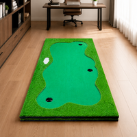 Indoor Putting Green, 3m Practice Putting Mat with 12 Holes, Portable Synthetic Turf for Office Home Golfers
