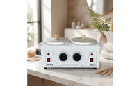 Dual Adjustable Temperature Depilatory Warmer Professional Double Pot Depilatory Warmer Variable Heating Electric