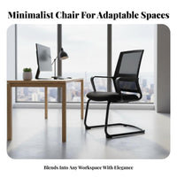 Adjustable Height Mesh Back Swivel Chair Universal Wheels Computer Seat Effortless Rolling Casters Office Furniture Ergonomic Design for Telecommuting Workers, Students, Adults, Conference Room, Reception Area