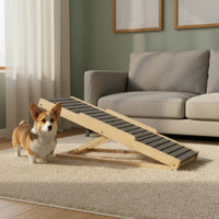 Foldable Pet Stairs Sturdy Wood Frame Wooden Pet Stairs Non-Slip Dog Ramp Portable Adjustable Dog Ramp Abrasion Resistant