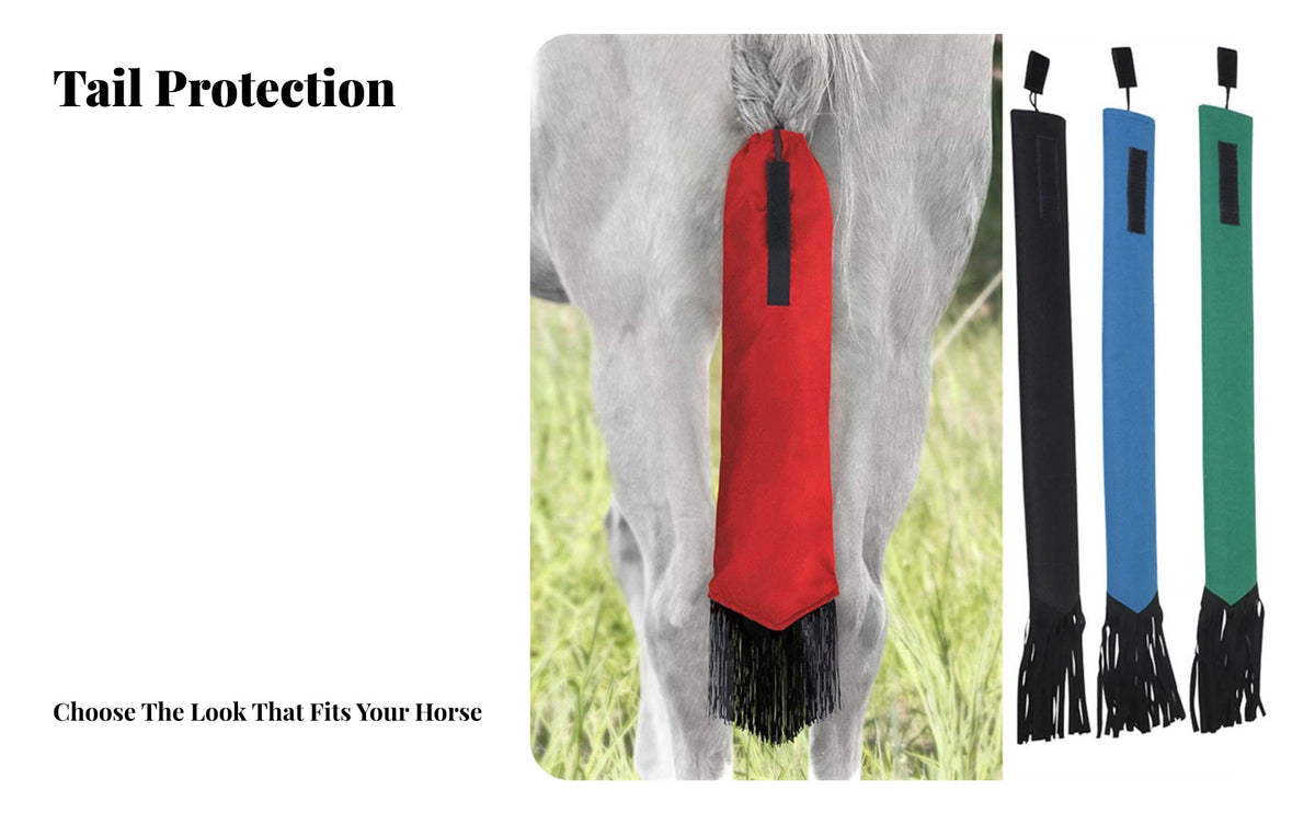 Horse Tail Bag with Fringe, Protection Wrap, Guard for Braided or Loose Tails, Tail Cares for Equestrians