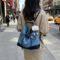 Travel Bag and Tote Bag with Zip for Women, Large Canvas Tote Bag for Work, Cute Shopping Bag with Bow Detail, Canvas Bag with Double Straps