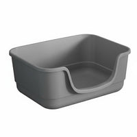 Semi-Enclosed Cat Litter Pan PP Material Semi-Enclosed Cat Toilet -Piece Design High-Sided Litter Pan