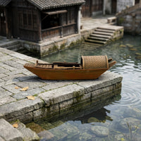 Aquarium Boat Traditional Chinese Style Boat Ornament   for Aquatic Habitat