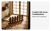 Miniature Wooden Furniture Rustic Japanese Design Dollhouse Scene Decoration Compact Size Dollhouse Scene Prop for Hobbyists, Collectors, Fairy Garden