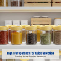 Glass Airtight Storage Jar, Food Grade Moisture-Resistant Container, Kitchen Spice Organizer, Stackable Transparent