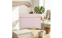 Zippered File Bag Double-Compartment File Bag with Carry Handle A4 Document Holder Portable Zipper Pouch with Handle Slim