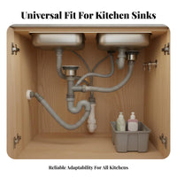 Kitchen Sink Drain Pipe Set Easy Installation Universal Sink Drain Assembly Leak Unobstructed Space Saving for Laundry Room
