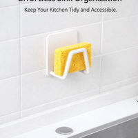Bathroom sink and kitchen wall-mounted sponge holder with suction, 201 stainless steel draining racks for