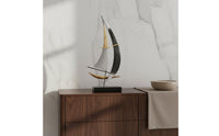 Wrought Iron Art Metal Sailboat Statue Artistic Accent Modern Sailboat Ornament Luxury Feel for Living Room, Entryway, Bookshelf