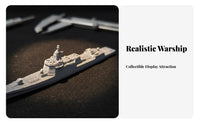1:1500 Scale Warship Model High Detail Type 055 Warship Model No Assembly Required Display Warship for Car Dashboard Ornament, Office Decor