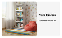 Floor-Standing Rolling Book Cart Simple Design Multi-Tier Book Cart adaptable Use book rack on casters Space-Saving for Children, Librarians, Child's Room, Home Study, Bedroom, Narrow Spaces