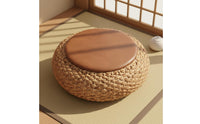 Woven Straw Mat Floor Pillow Artisanal Woven Straw Woven Straw Mat Pillow Straw Meditation Pillow No Assembly Required Round