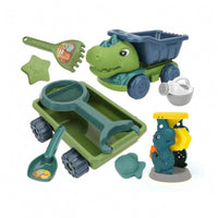 Beach Sand Toy Cart with Tools Children's Sand Cart Beach Wagon Toy Set Rectangular Tray Long Handle for Sandbox