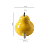 Large Capacity Pear Shaped Beverage Dispenser Leak-Proof Cold Drink Pitcher with Spigot Airtight Lid Fruit Design Water Jug Wide Mouth Opening for Parties