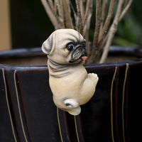 Realistic Dog Planter Hanger Cute Puppy Pot Hanger Playful Posture Puppy Flowerpot Ornament Resin Material for Balcony, Classroom, Patio