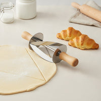 Manual Croissant Cutter Roller Rotating Croissant Roller Cutter Food-Grade Pastry Wheel Ergonomic for Bakers, Home Cooks, Baking