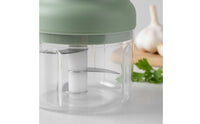 Multi-Functional Manual Garlic Masher Cordless Rotary Vegetable Mincer No Electricity Required Hand Powered Food Dicer Sturdy Stainless Steel for Parents, Camping, RV Life